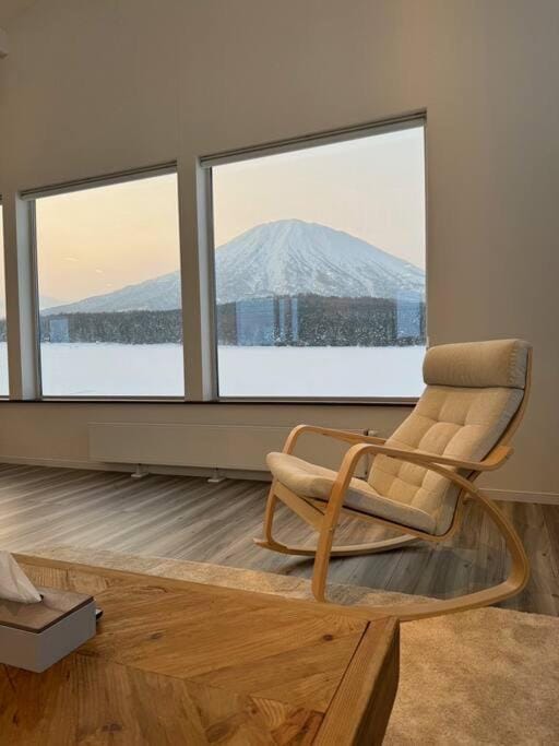 Natural landscape, Living room, Seating area, Mountain view