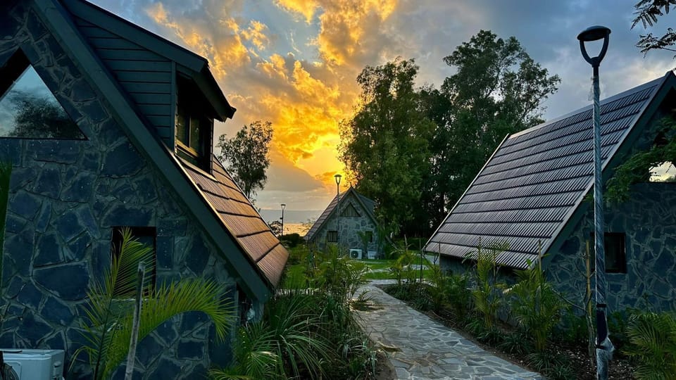 Garden view, Sunset