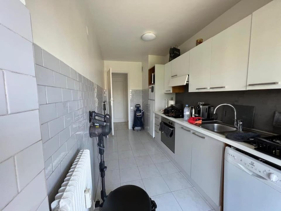 Kitchen or kitchenette, dishwasher, oven, stove