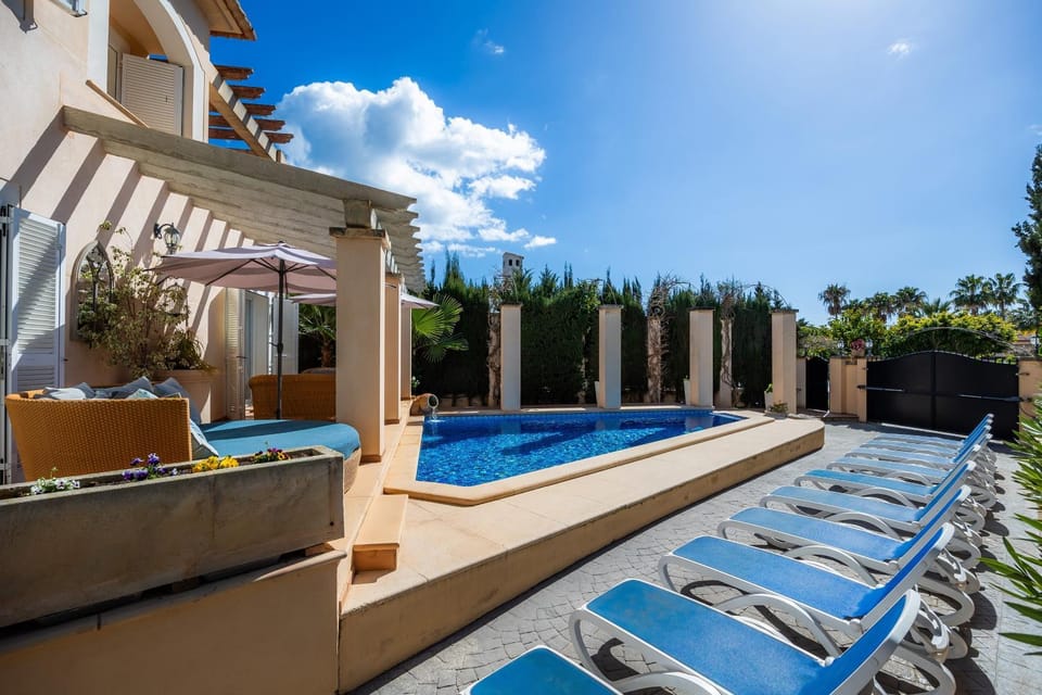 Property building, Living room, Swimming pool