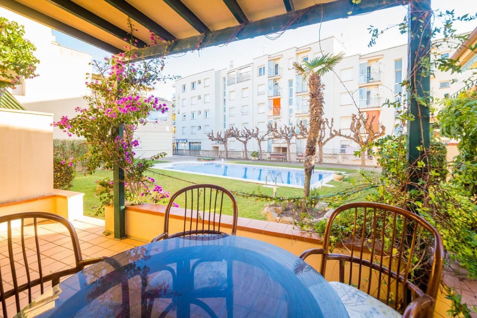 Property building, Living room, Swimming pool