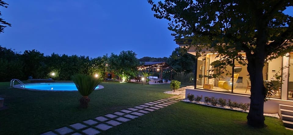 Night, Garden view, Swimming pool