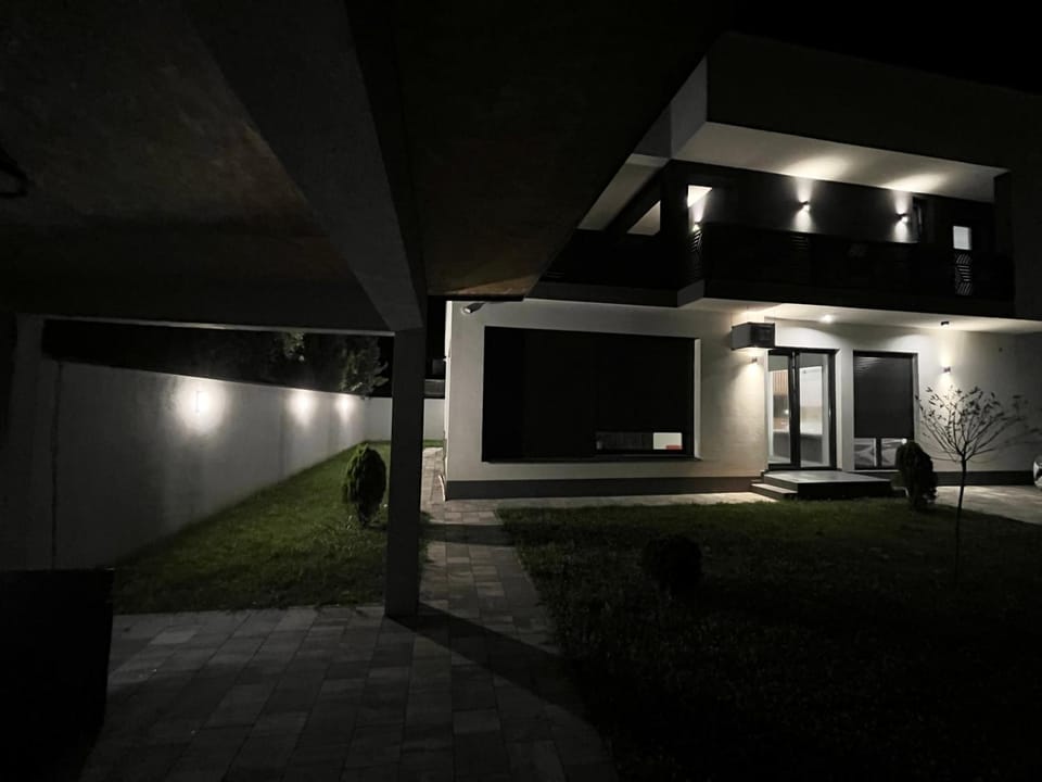 Property building, Night, Swimming pool