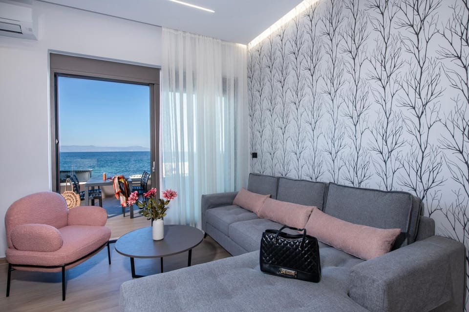 Living room, Seating area, Sea view