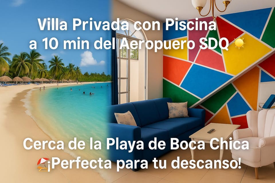 Villa Privada con Piscina a Minutos del Aeropuerto de Santo Domingo Apartment in Boca Chica