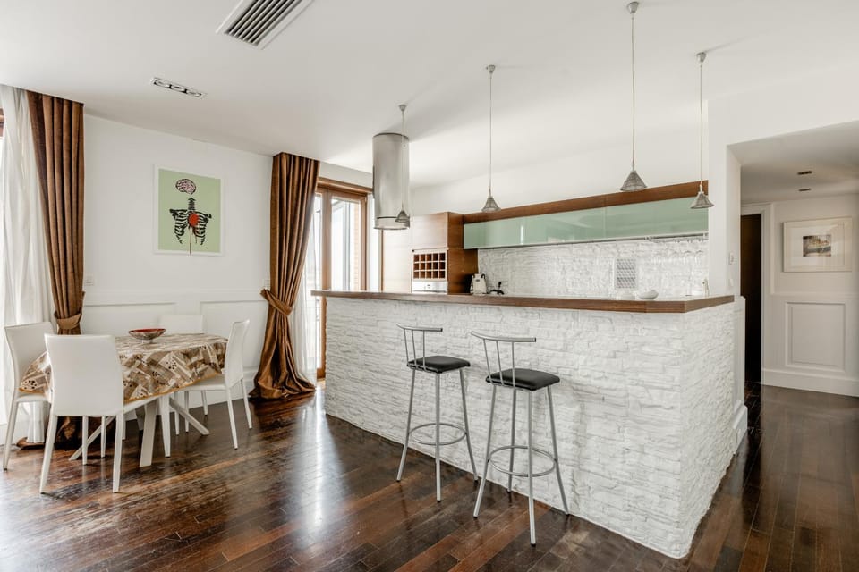Living room, kitchen
