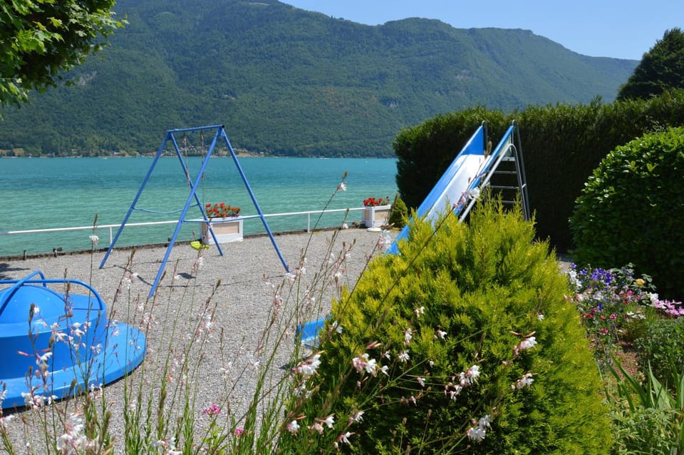 Children play ground, Beach, Lake view, Mountain view