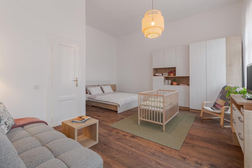 Bed, Living room, Decorative detail, Bedroom, children, young children, cot, wardrobe