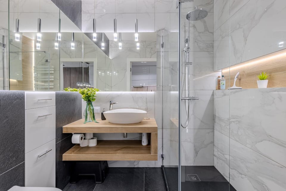Shower, Toilet, dishwasher