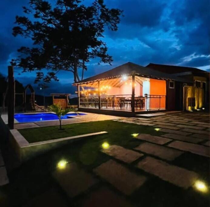 Night, Pool view, Swimming pool