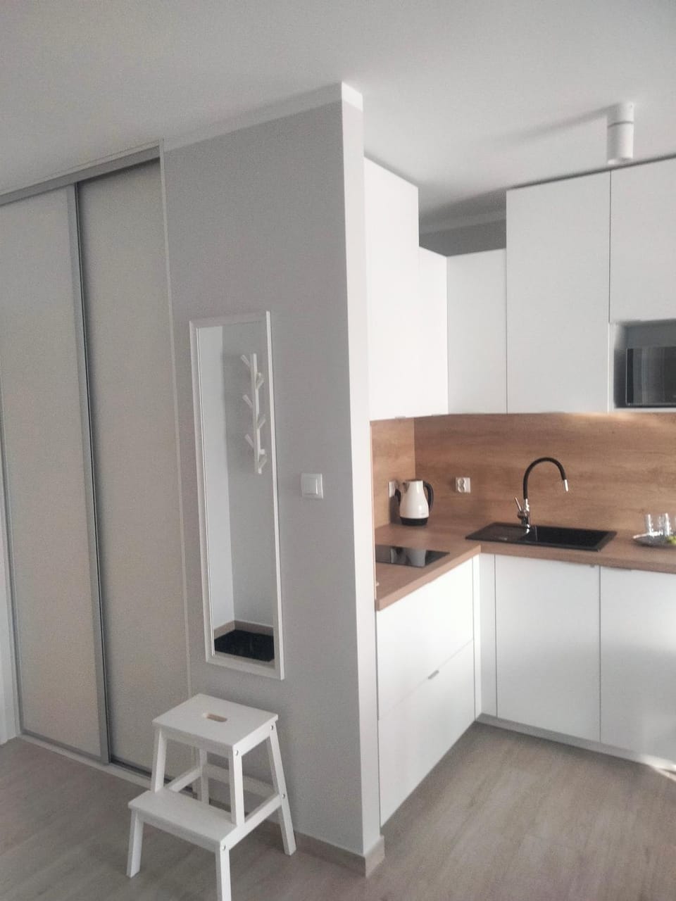 Kitchen or kitchenette, minibar, wardrobe