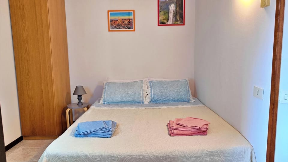 Bed, Photo of the whole room, Bedroom, towels, wardrobe