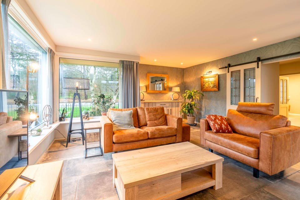 Living room, Seating area, Dining area, Garden view