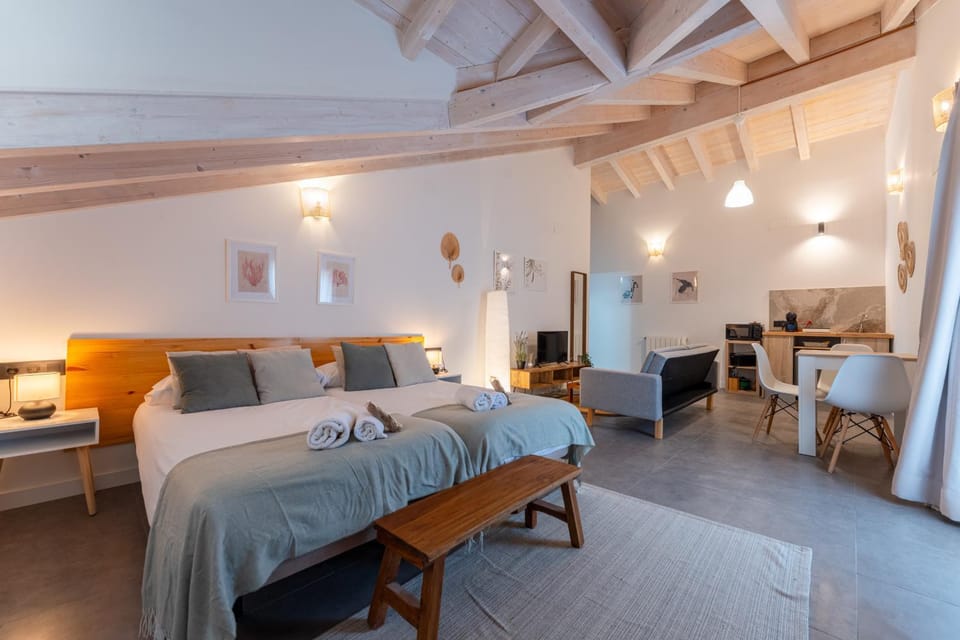 Bed, TV and multimedia, Kitchen or kitchenette, Living room, Photo of the whole room, Bedroom