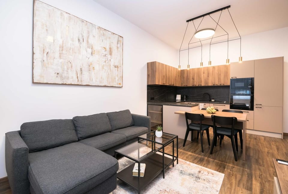 Living room, kitchen