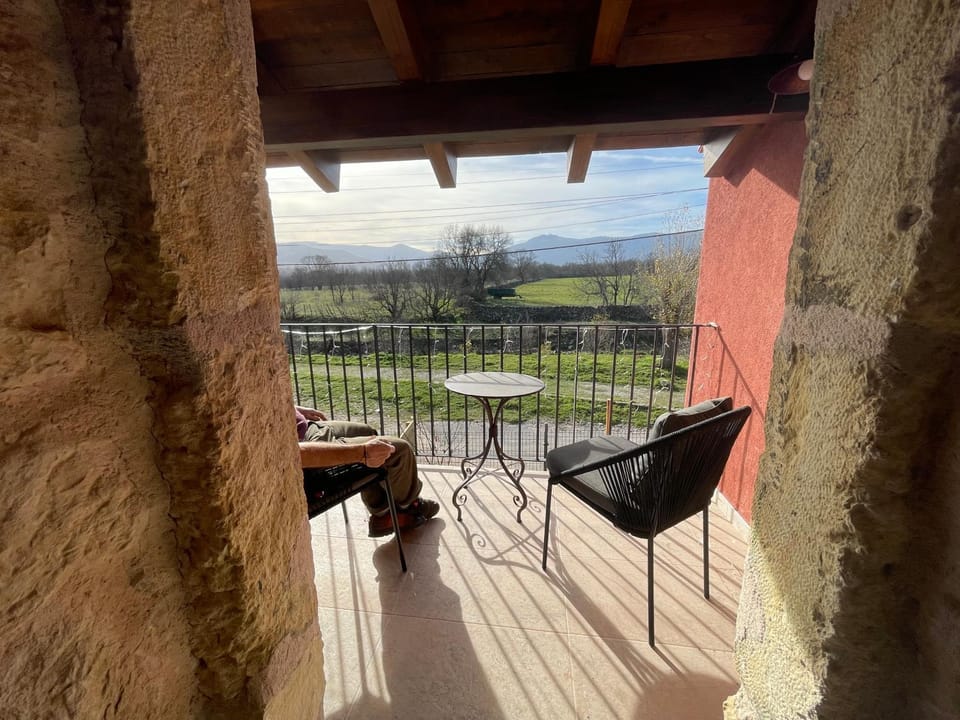 Patio, Day, Natural landscape, View (from property/room), Balcony/Terrace, Living room, Seating area, Mountain view