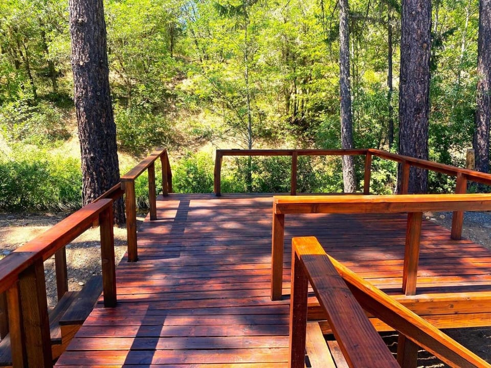 RV42 with Large Deck on a Creek House in Oregon
