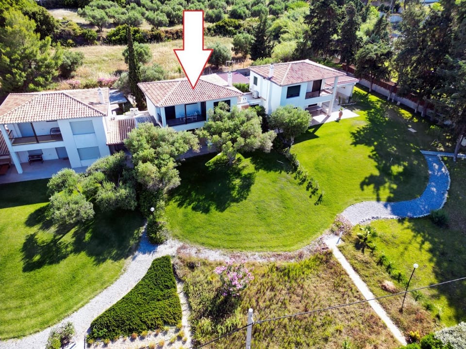 Property building, Natural landscape, Bird's eye view, Garden, Garden view