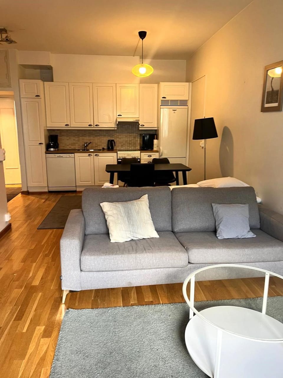 Kitchen or kitchenette, Living room, Dining area, oven, stove