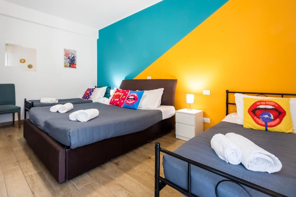 Bed, Photo of the whole room, Bedroom, furniture, internet, towels, air conditioner