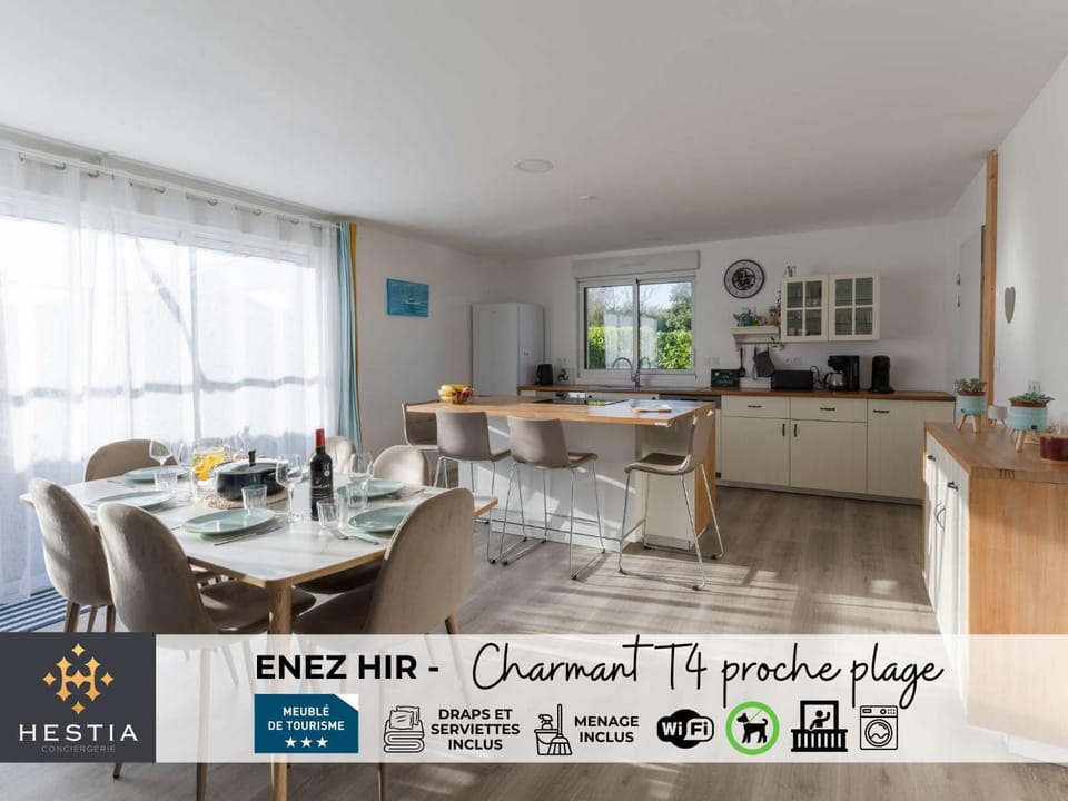 ROSCAROC ENEZ HIR - Charmant T4 proche plage Apartment in Ploudalmézeau