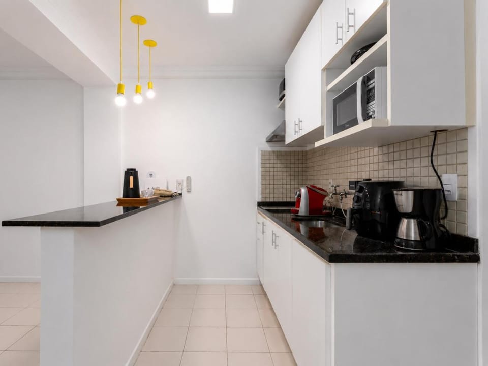 Kitchen or kitchenette, microwave