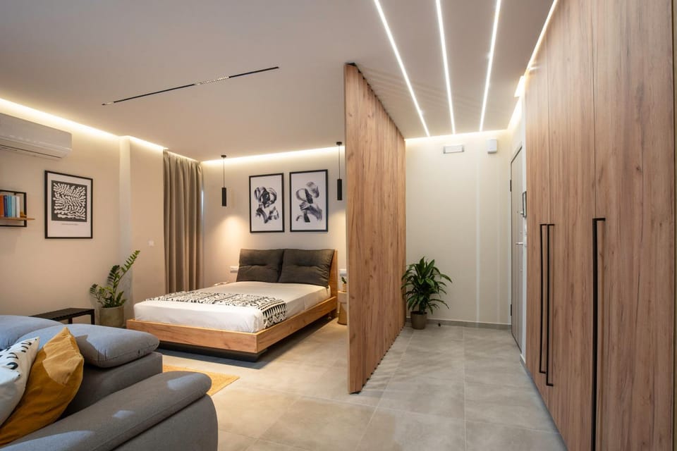 Property building, Living room, Bedroom