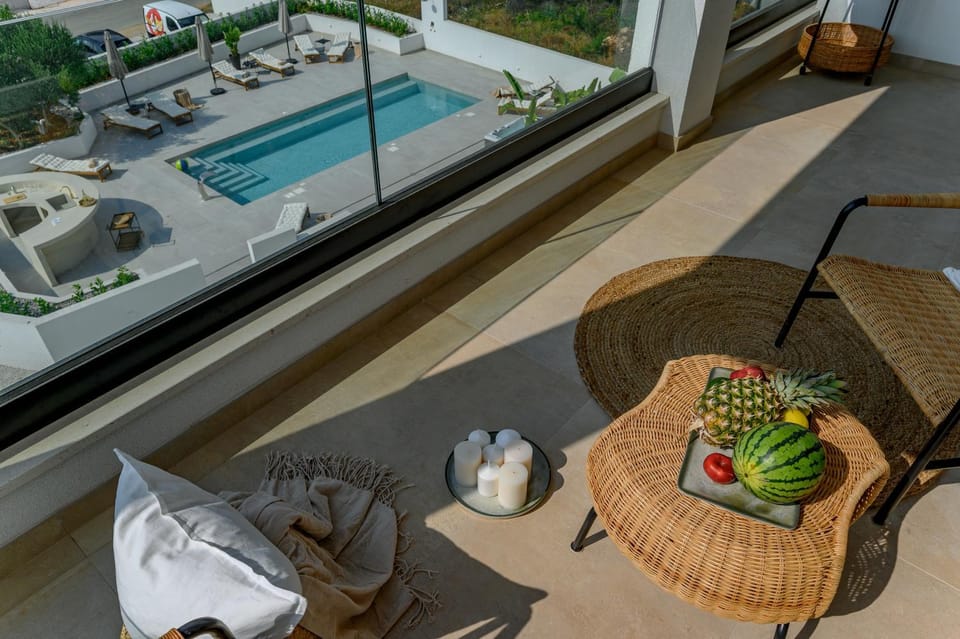 View (from property/room), Balcony/Terrace, Pool view, Swimming pool