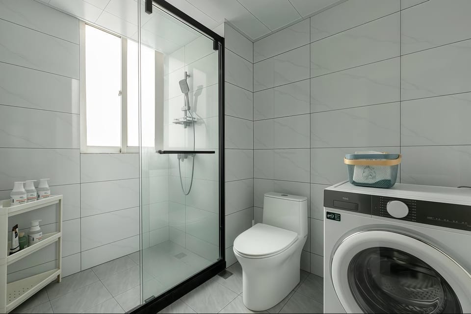 Shower, Toilet, Bathroom, washing machine