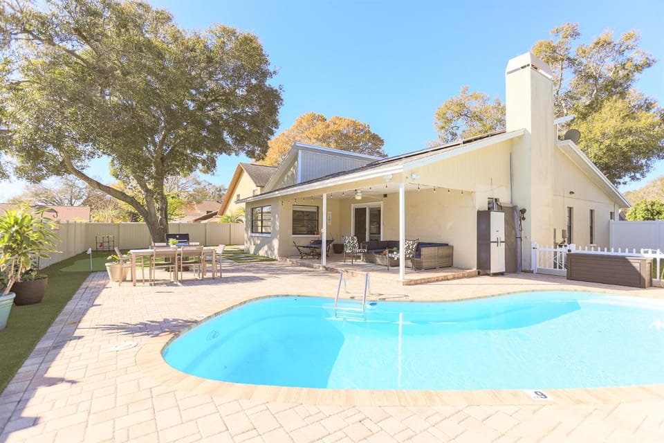 Property building, Patio, Pool view, Swimming pool