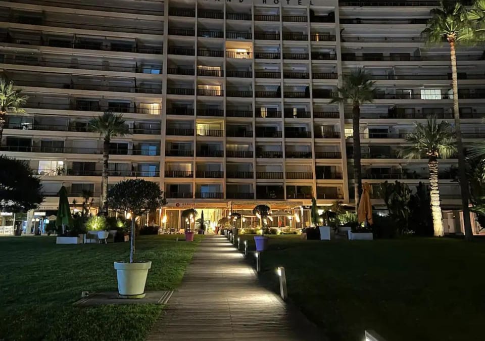 Property building, Night, Garden, Garden view
