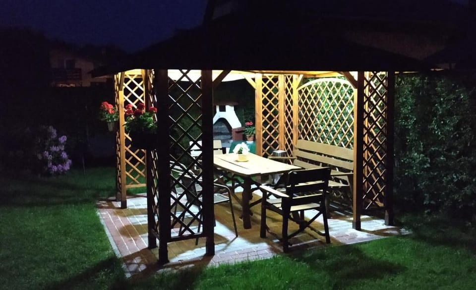 Patio, Night, Garden, Garden view