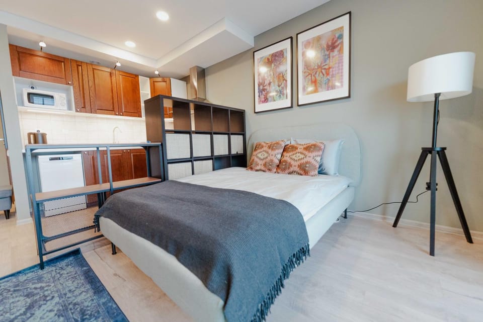 Bed, Kitchen or kitchenette, Photo of the whole room, Bedroom, minibar, pet friendly, stove