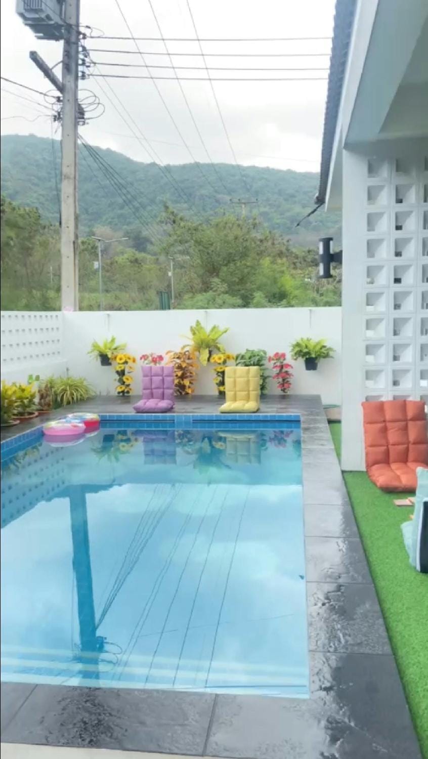 Natural landscape, Mountain view, Swimming pool