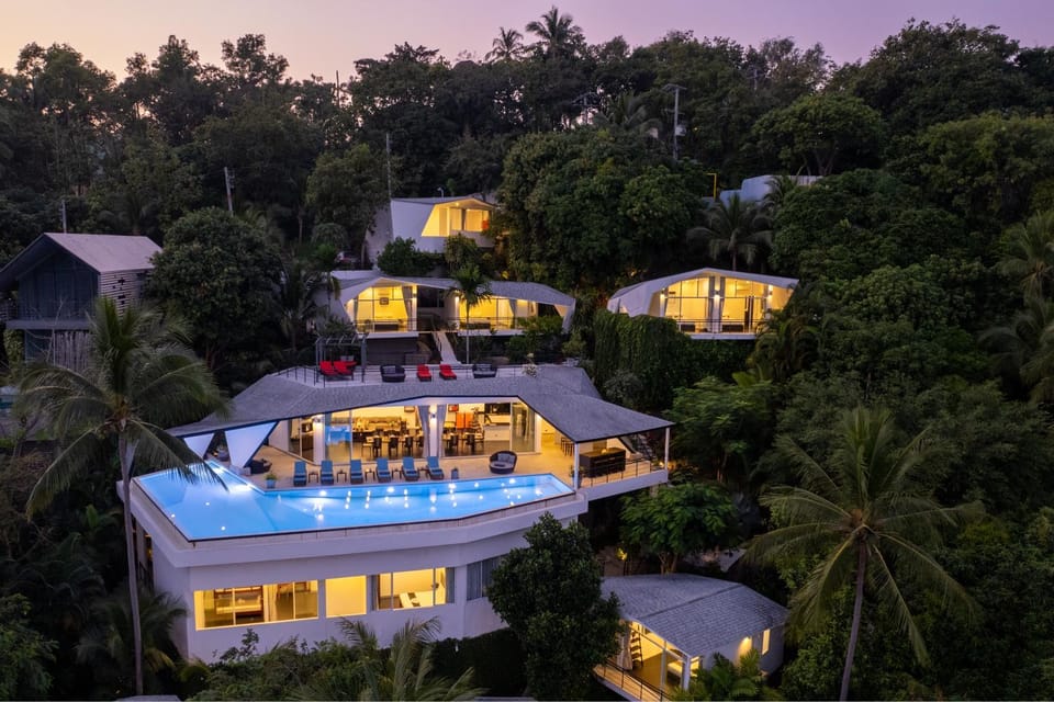 Natural landscape, Bird's eye view, Garden, Swimming pool
