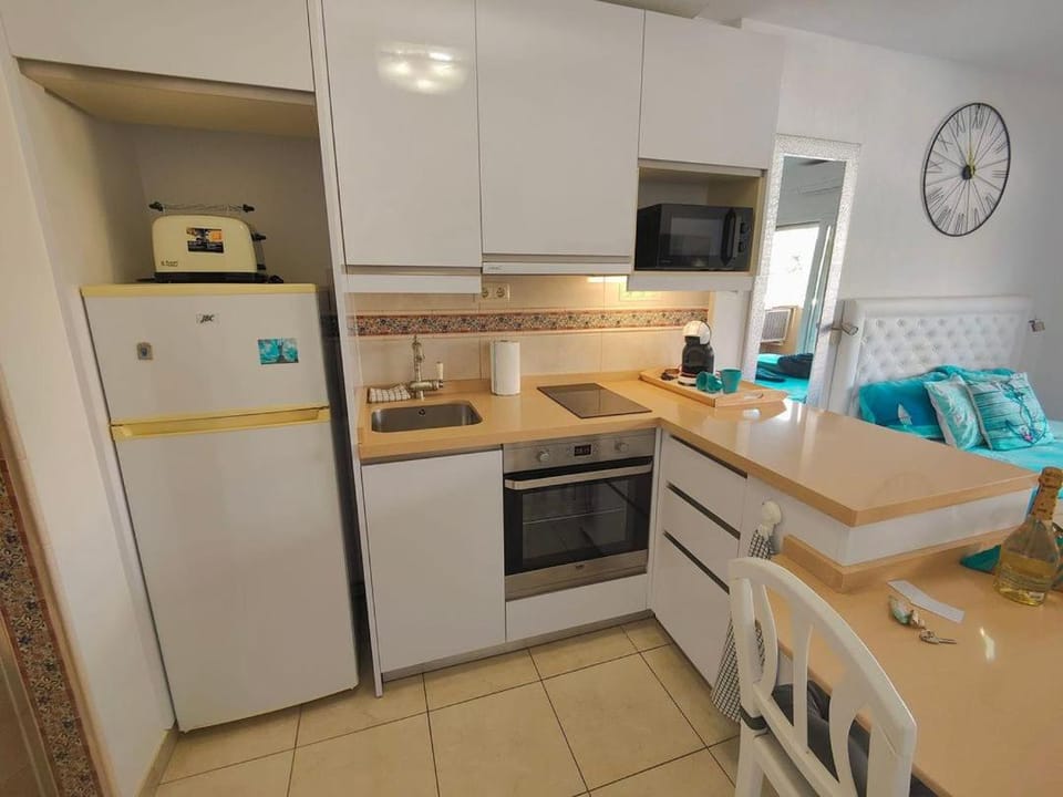 Kitchen or kitchenette, minibar, oven, stove