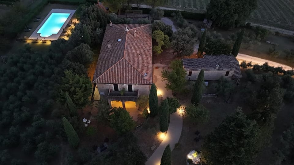 Night, Bird's eye view, Pool view