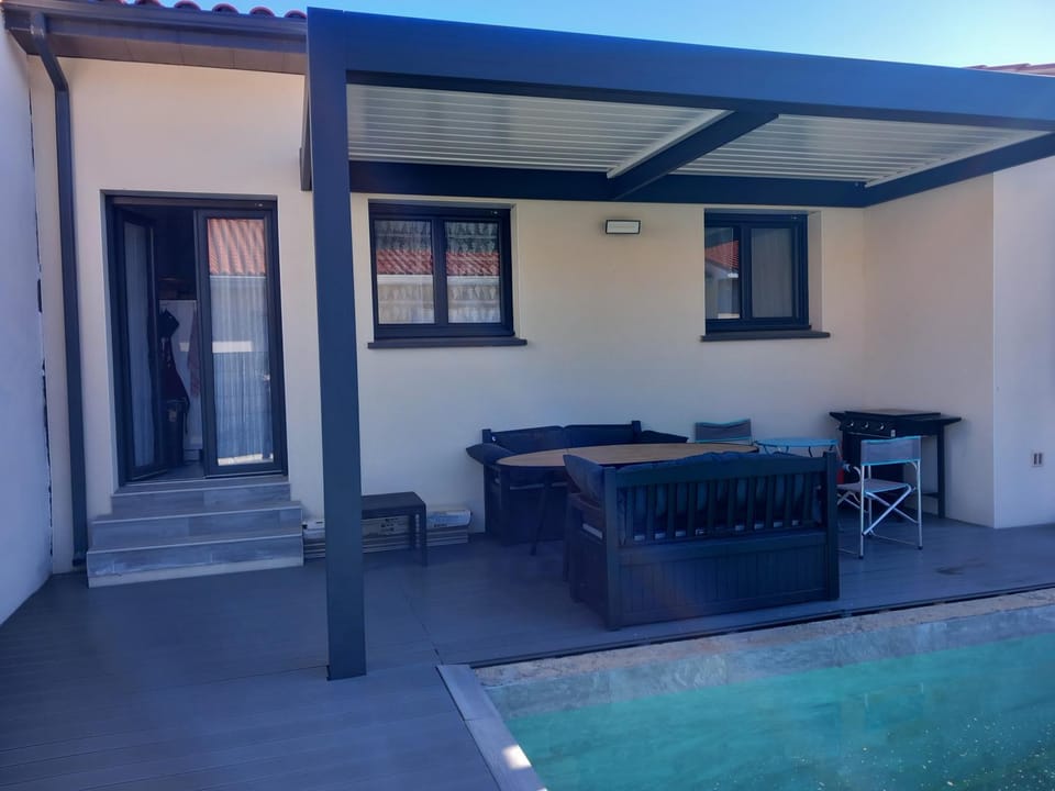 Property building, Living room, Swimming pool