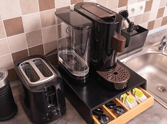 Coffee/tea facilities, Kitchen or kitchenette, toaster