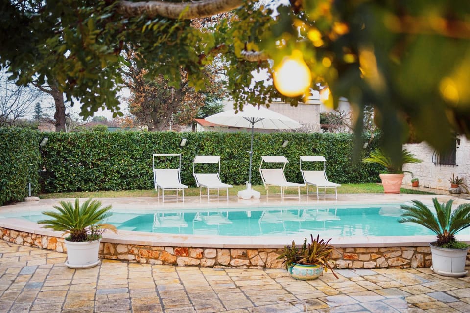 Patio, Spring, Day, Natural landscape, Garden, Garden view, Pool view, Swimming pool, sunbed