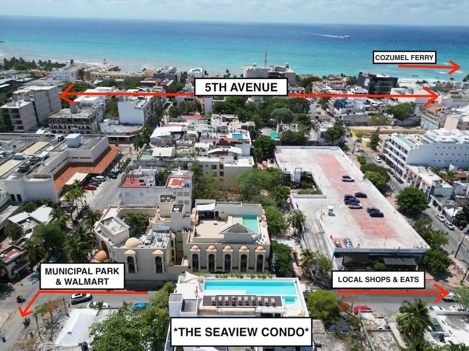 Seaview Roof Pool and Hammock 3 Blocks from Beach Apartment in Playa del Carmen