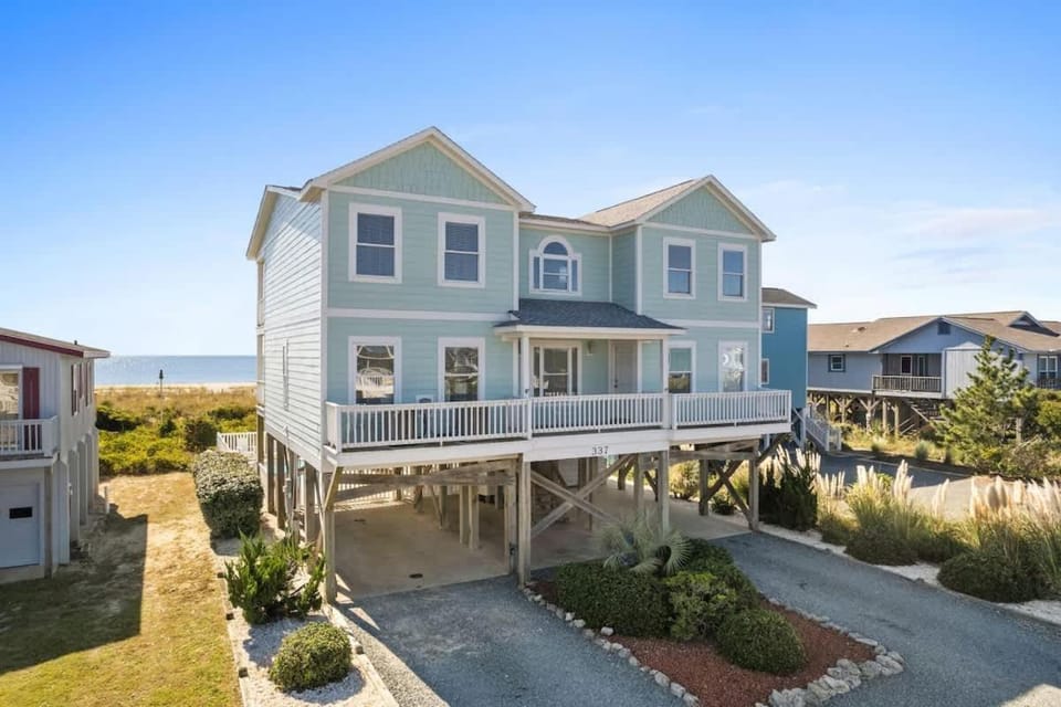 Zion of Holden Brunswick Vacation Rentals Ocean front with private heated pool House in Holden Beach