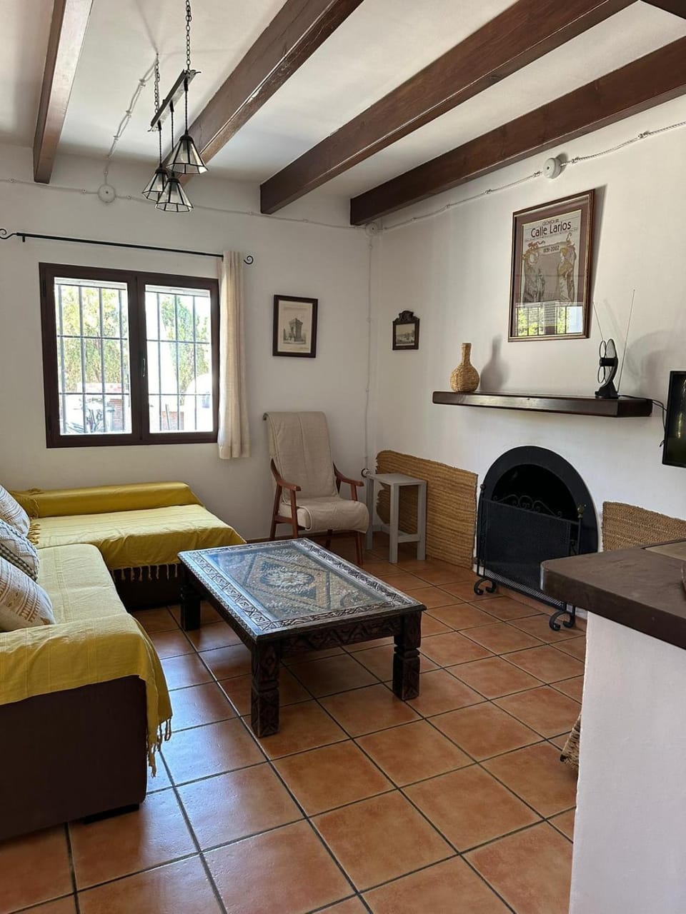 Living room, fireplace