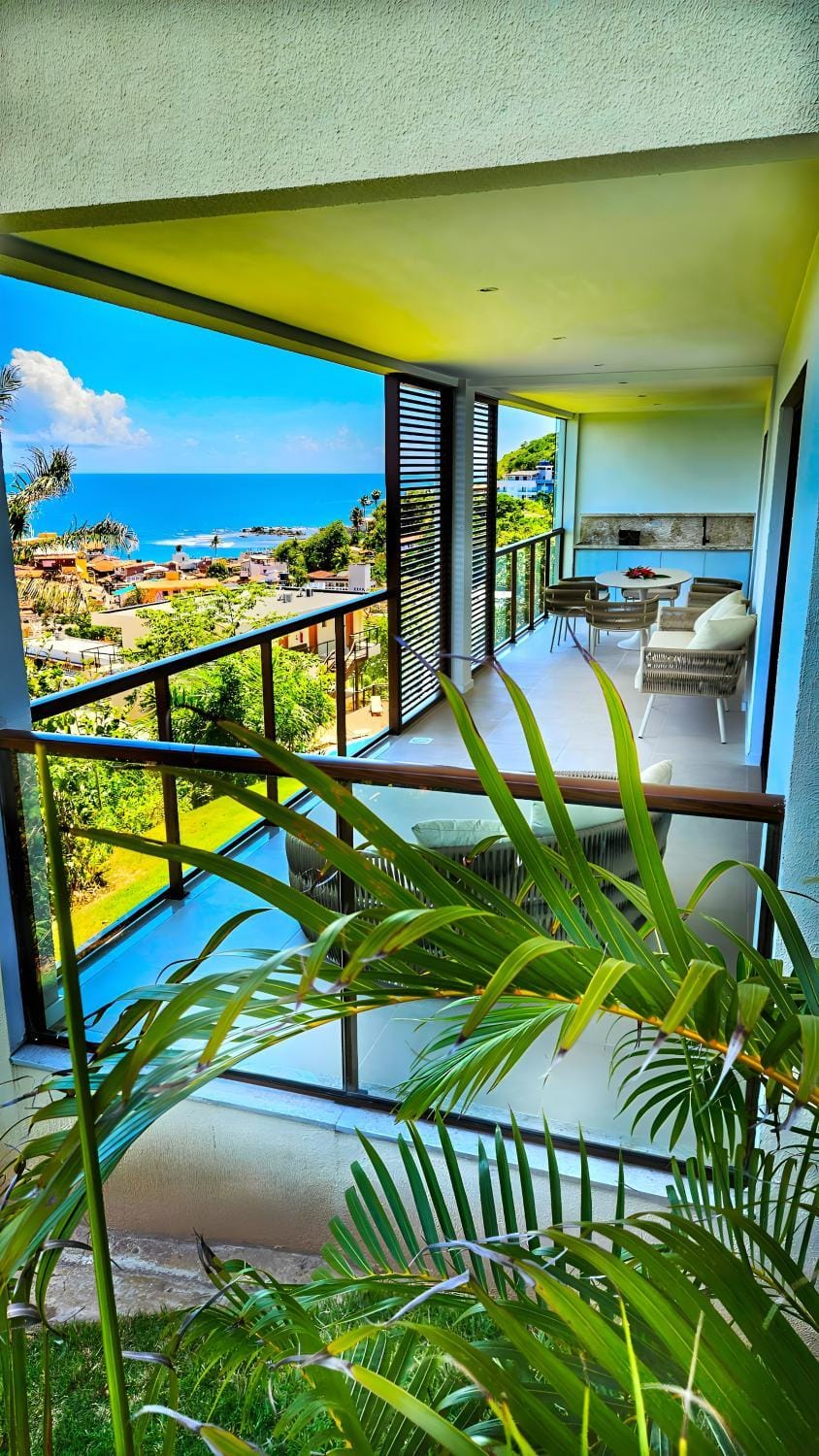 Patio, Day, Natural landscape, Garden, View (from property/room), Balcony/Terrace, Sea view