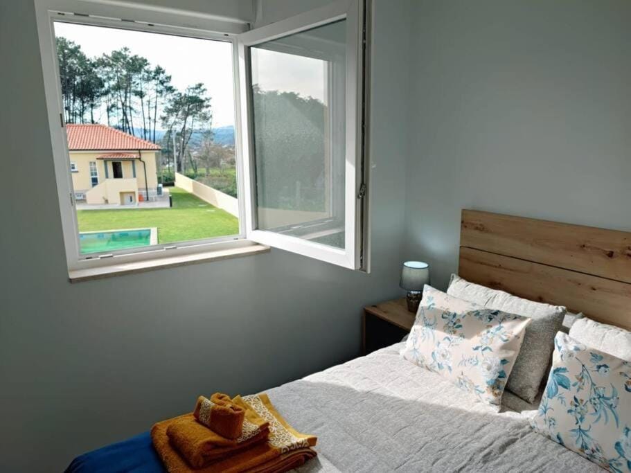 Bed, Bedroom, Pool view