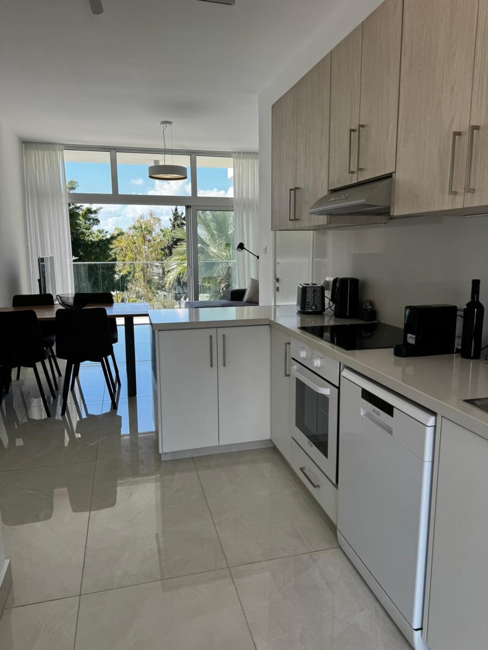 Kitchen or kitchenette, Dining area, dishwasher, oven, stove, toaster