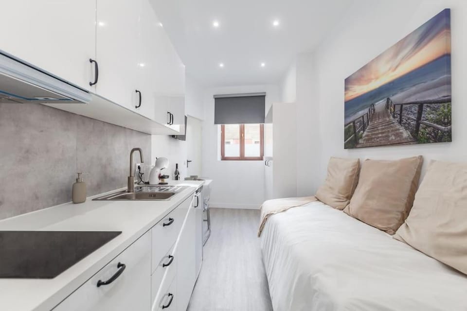 Bed, Kitchen or kitchenette, Photo of the whole room, Bedroom, stove