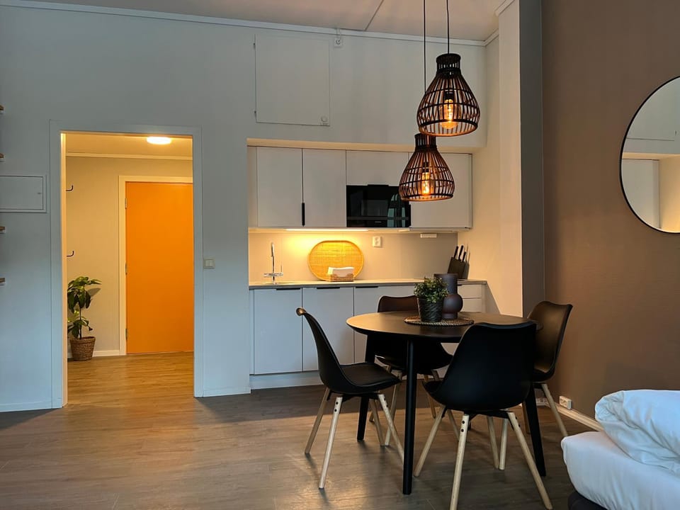 Kitchen or kitchenette, Living room, Dining area
