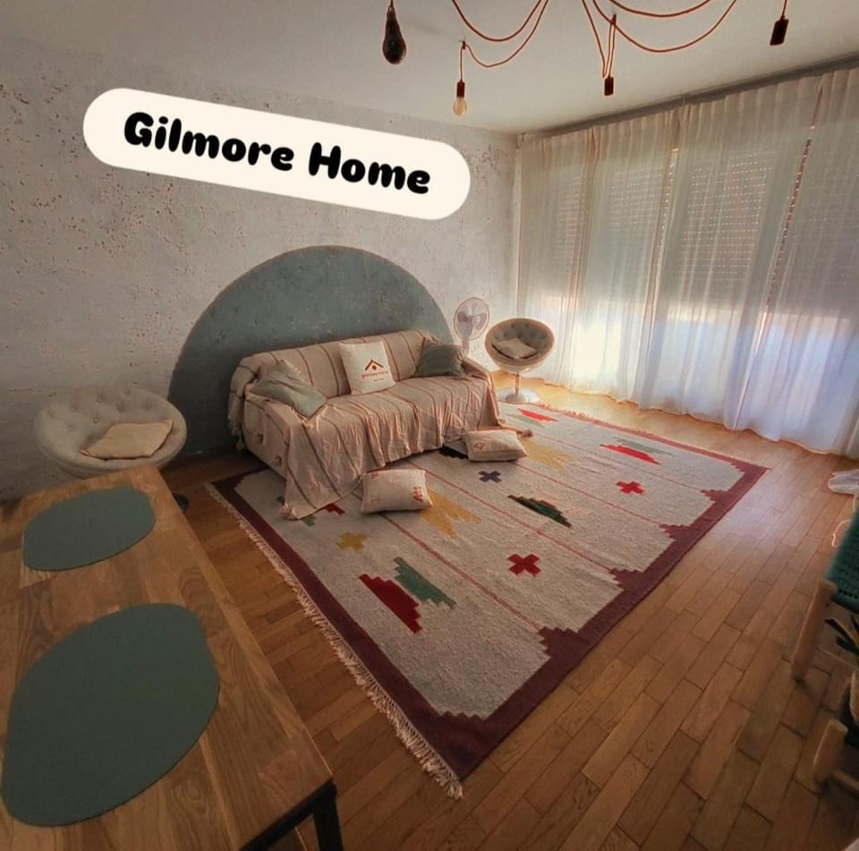 Bed, Living room, Seating area