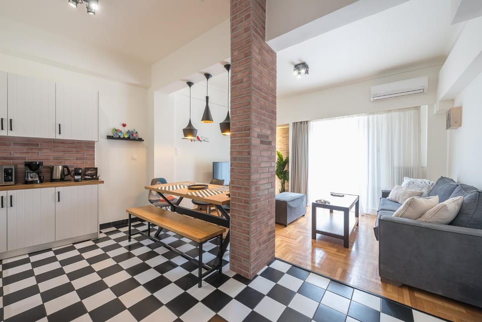 Kitchen or kitchenette, Living room, Dining area
